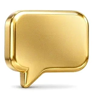 Gold speech bubble — SpeedAU