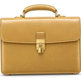 Locked leather briefcase — SpeedAU
