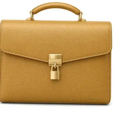 Locked leather briefcase — SpeedAU